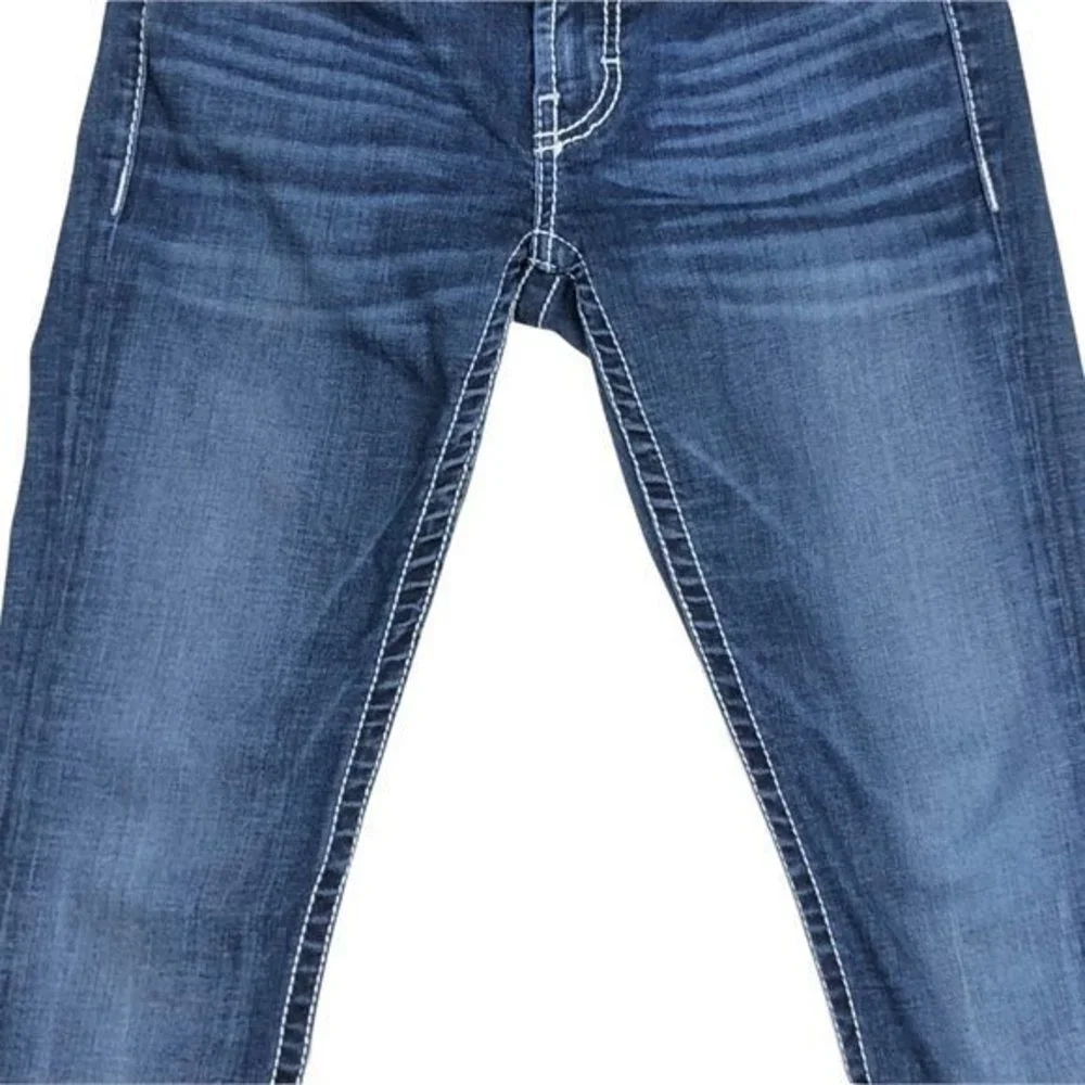 BKE Denim Sabrina Womens Cropped Capri Jeans Raw Hem Thick Stitch Size 27 - Picture 6 of 8